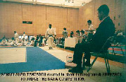 Sensei Ahad Tanzadeh prepares to judge the kata competition.