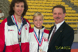 (L-R): Coach Monzon, Silver Medallist - Katarina, Canada Delegate - Sensei Moledzki.