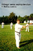 Moledzki sensei leading the class in Bojitsu basics.